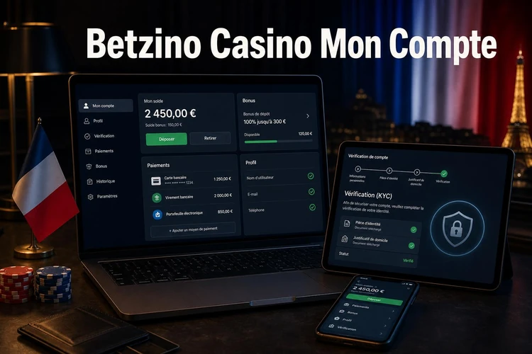 Betzino Casino Mon Compte après création du profil